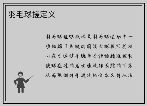 羽毛球搓定义