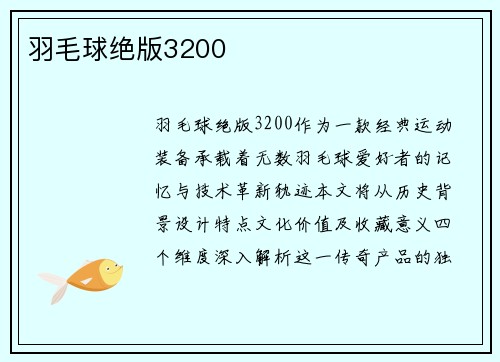 羽毛球绝版3200